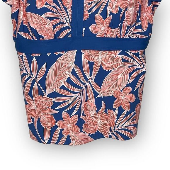 Lands’ End 20 W DDD Tummy Control Keyhole High Neck Tankini Top Swimsuit - Picture 4 of 9